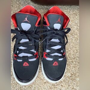 Jordan Kids Black and Red Sneakers